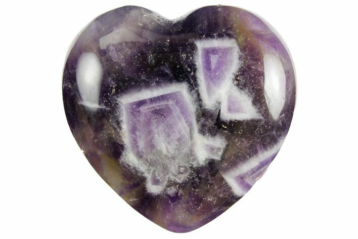 1.1" Polished Chevron Amethyst Hearts - Photo 1